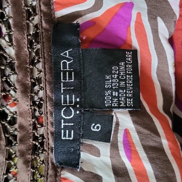 Etcetera Abstract Zebra Print Silk Tunic - Picture 6 of 7